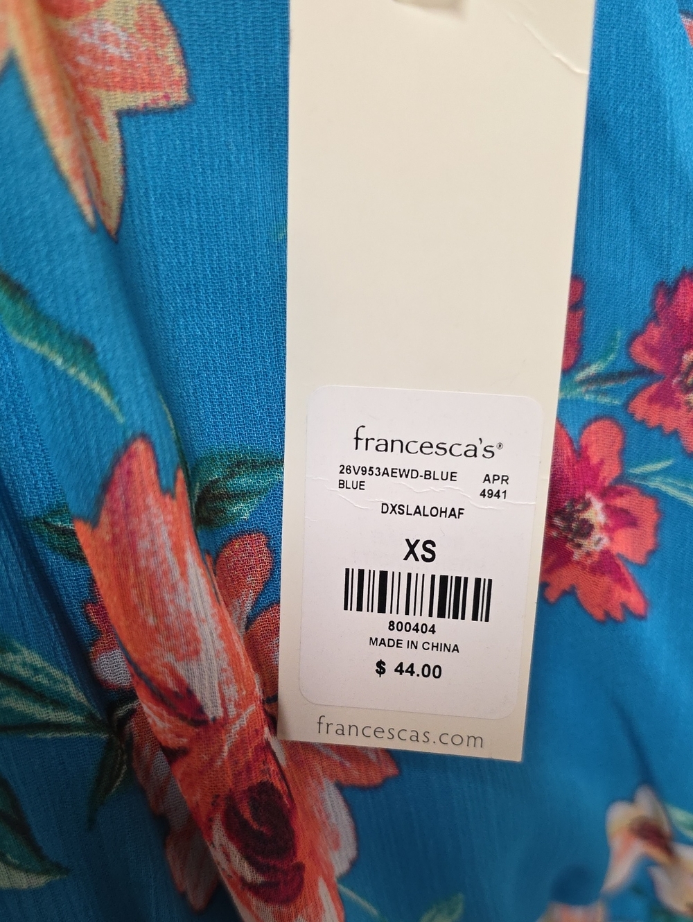Francescas Mi Ami Faux Wrap Blue Floral Shorts Romper Womens Size XS NWT - Picture 6 of 13